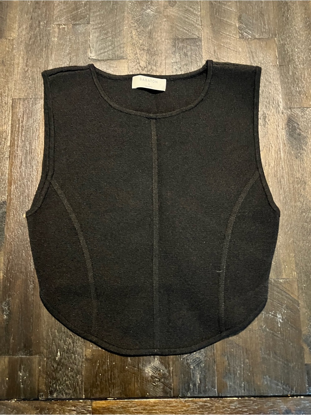 Babaton Black Structured Knit Tank
